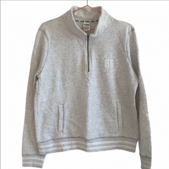 PINK Grey Sweatshirt Size Large - Picture 1 of 3